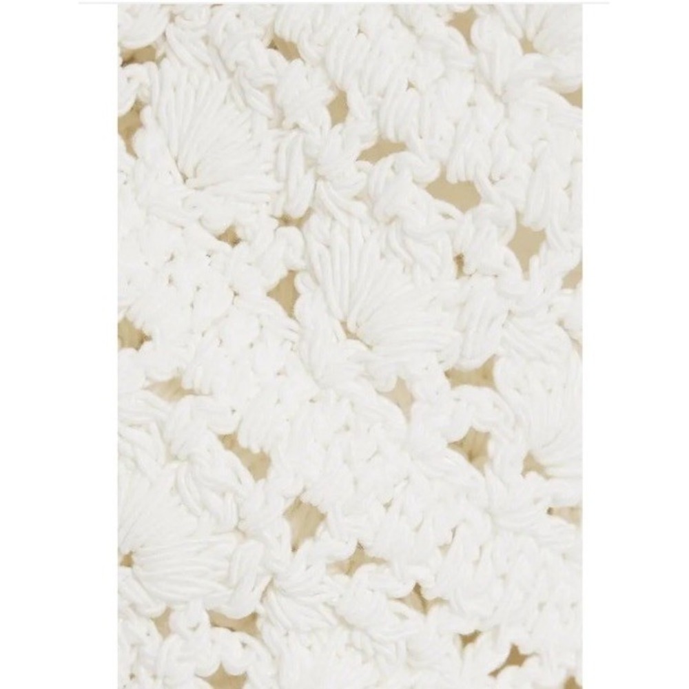 Alice + Olivia Women's White Crochet Puff Sleeve Square Neck Crop Top XL $440 - Picture 6 of 12